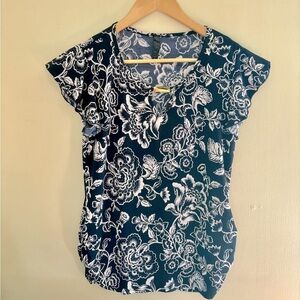 Blue and white blouse size Small